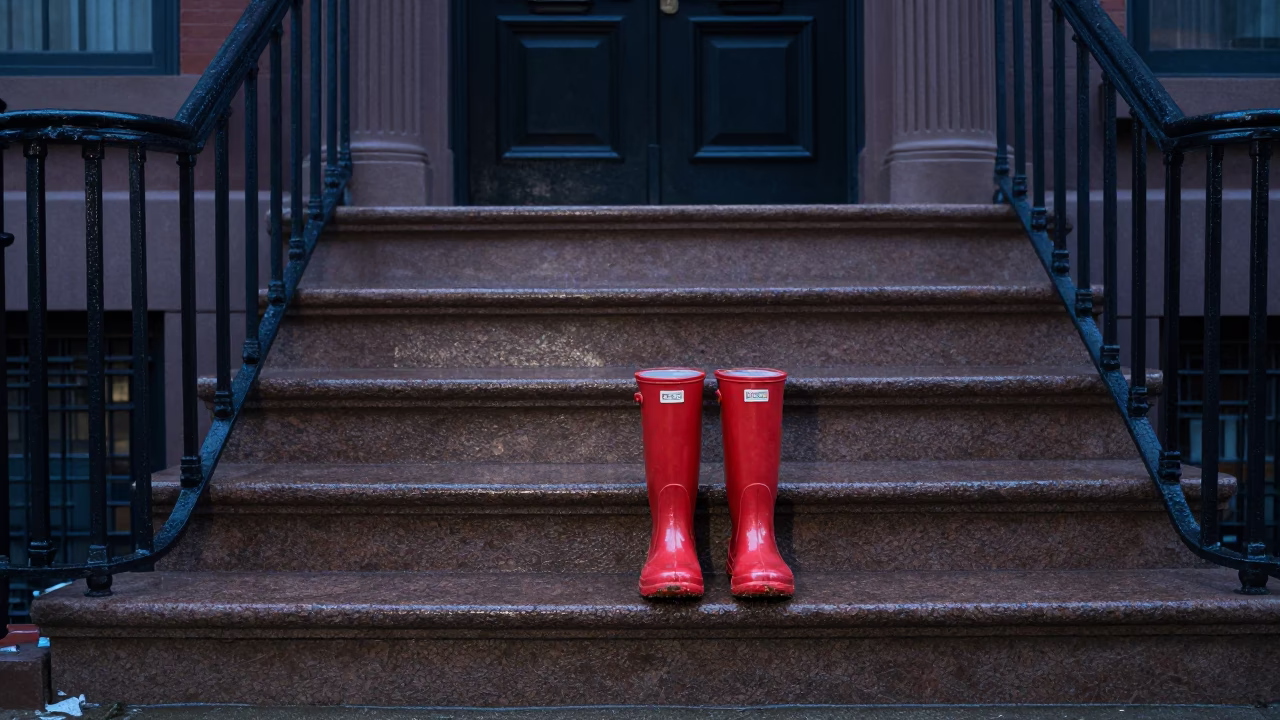 Boston Red Rubber Rain Boots in in Boston, United States