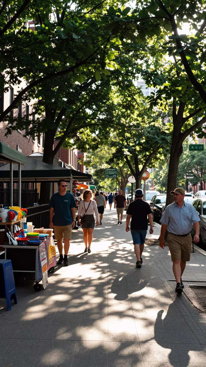 Boston Street Scene at The Early Afternoon Light in in Boston, Massachusetts, United States