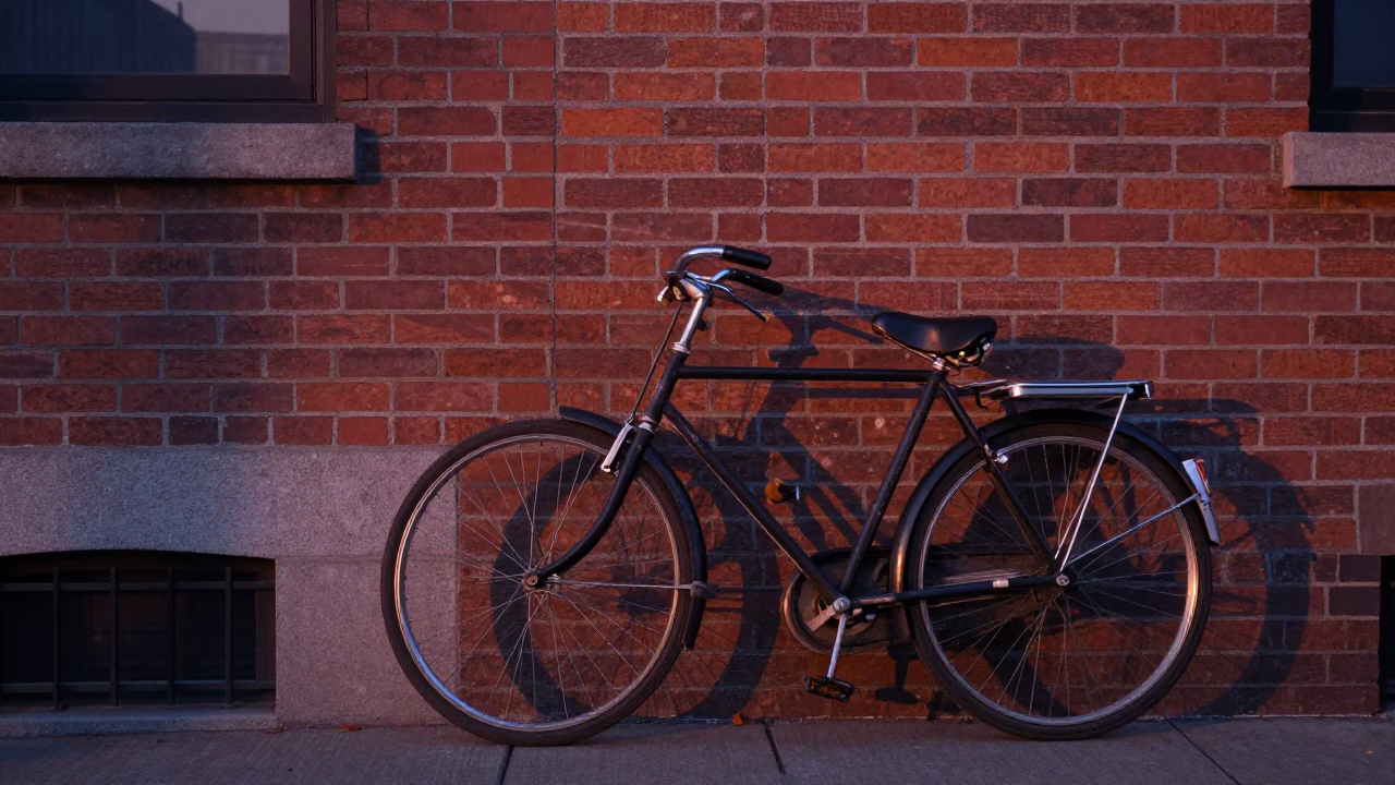 Boston Vintage Bicycle at First Light Of Dawn in in Boston, Massachusetts, United States