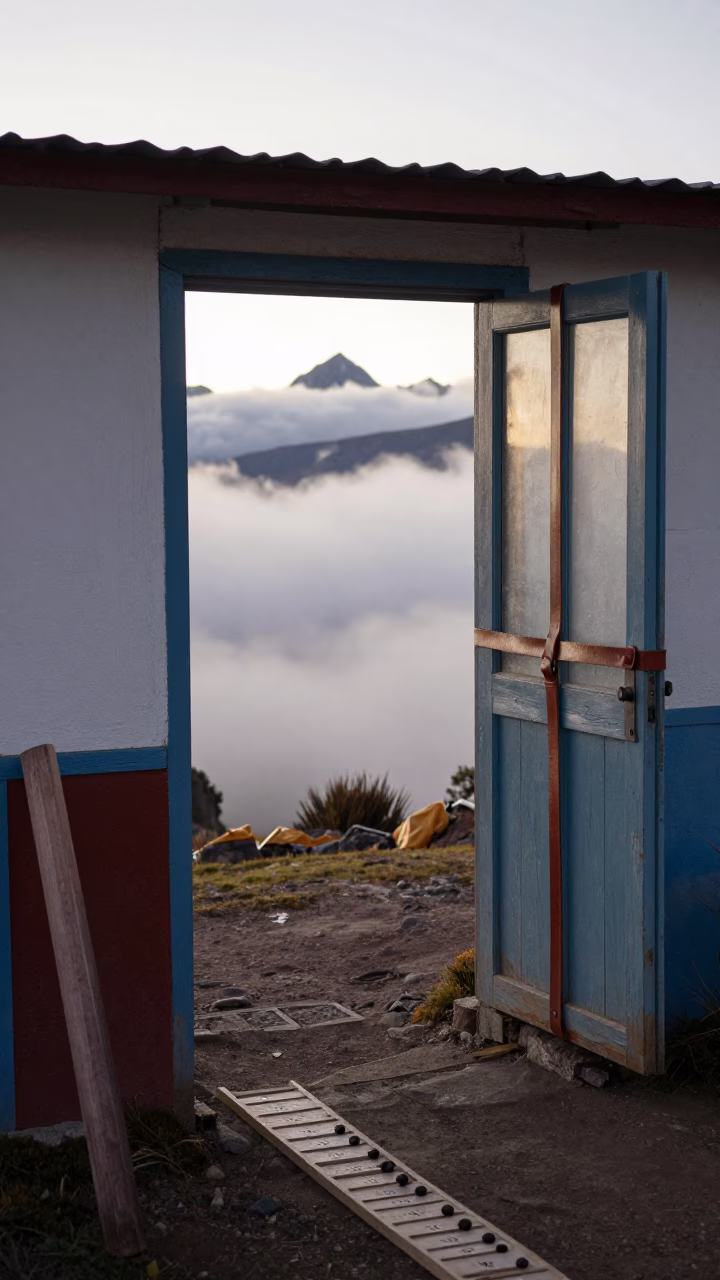 Botanist Press Straps Alpine Peru Sunrise in beside a tidal survey transect in Peru