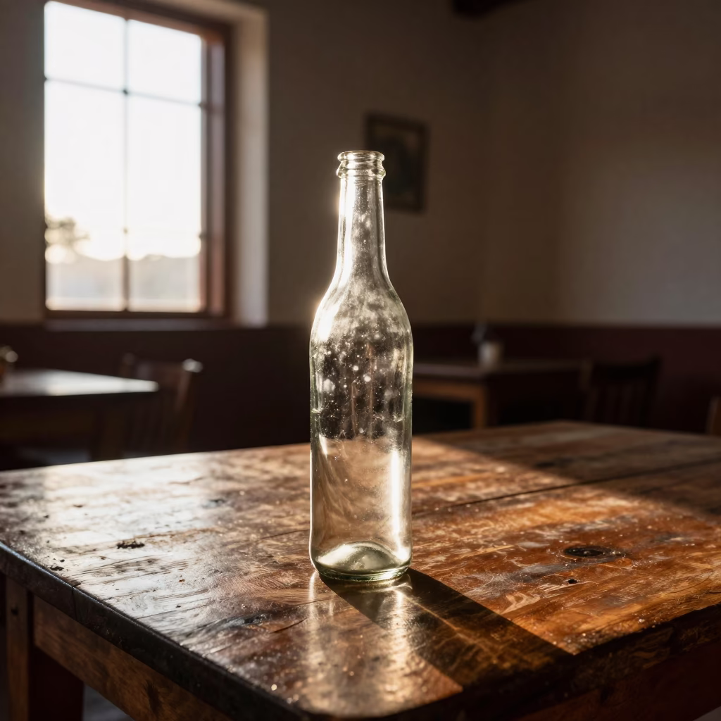 Bottle just after sunrise in Oaxaca in in Oaxaca, Mexico