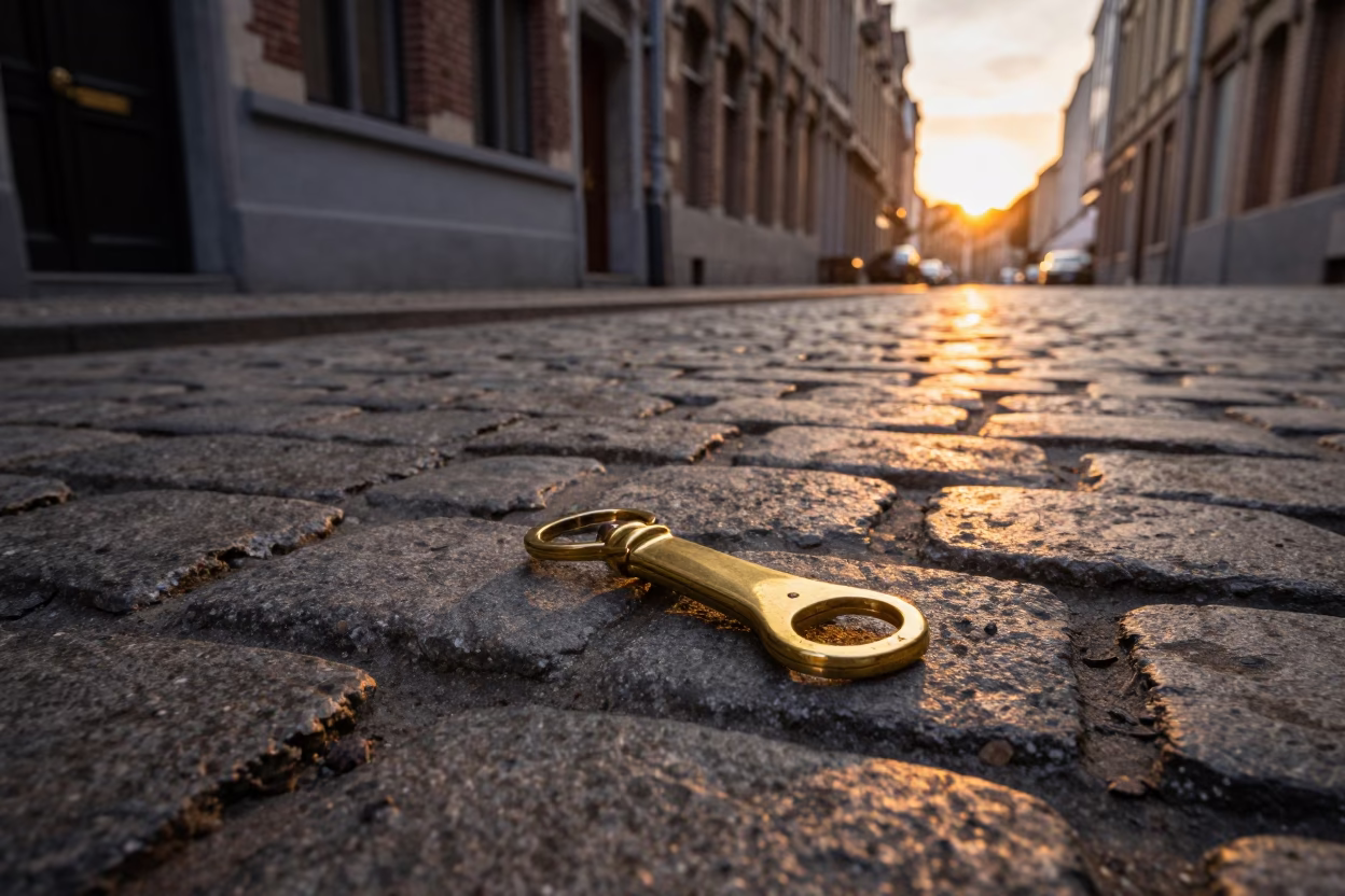 Bottle Opener at Sunset Light in Brussels in in Brussels, Belgium