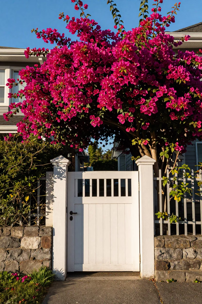 Bougainvillea at Clear Late-afternoon Light in Vancouver in in Vancouver, British Columbia, Canada