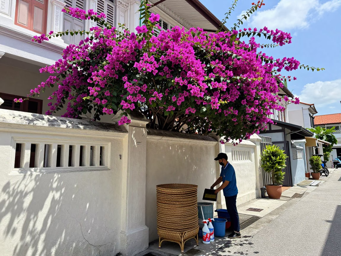 Bougainvillea at Noon Light in Singapore in in Singapore, Singapore