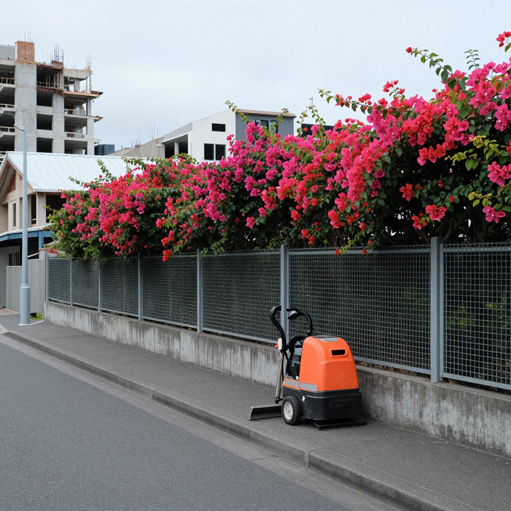 Bougainvillea Fence in Christchurch in in Christchurch, New Zealand