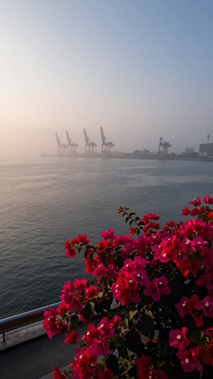 Bougainvillea in Kaohsiung at Sunrise Light in in Kaohsiung, Taiwan