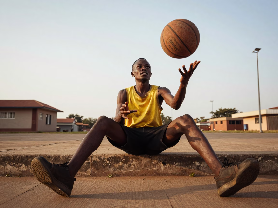 Bouncing Basketball in Accra in in Accra, Ghana