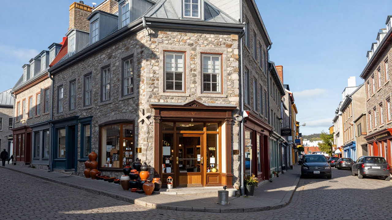 Boutique Entrance in Quebec City in in Quebec City, Quebec, Canada