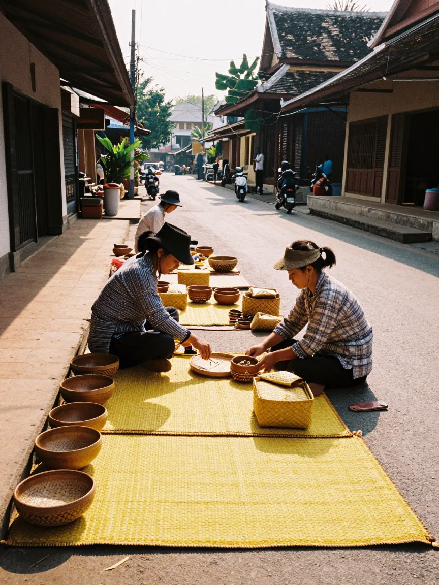 Bowls in Luang Prabang in in Luang Prabang, Laos
