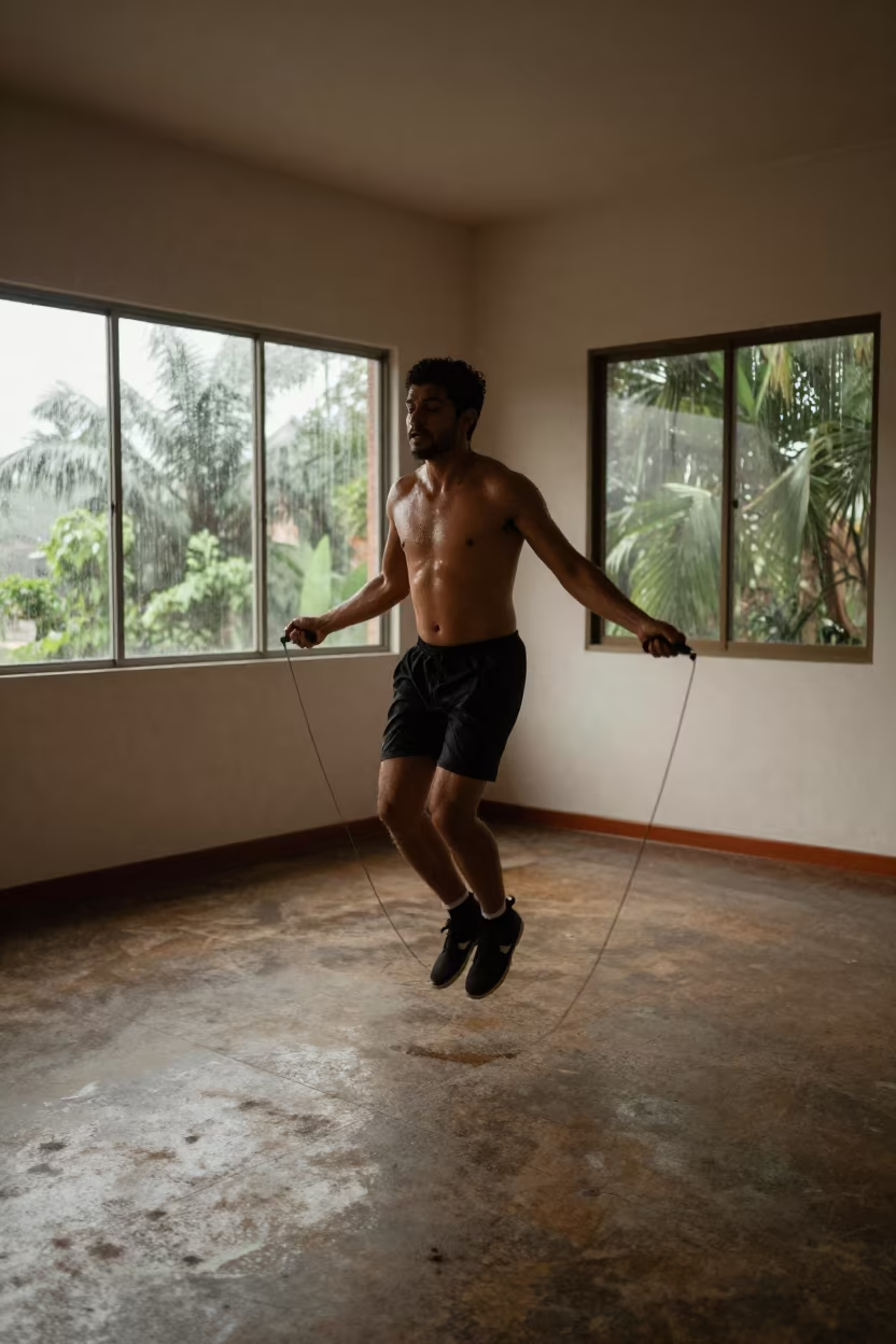 Boxer Skipping Rope in Veracruz Atelier in in an atelier in Veracruz