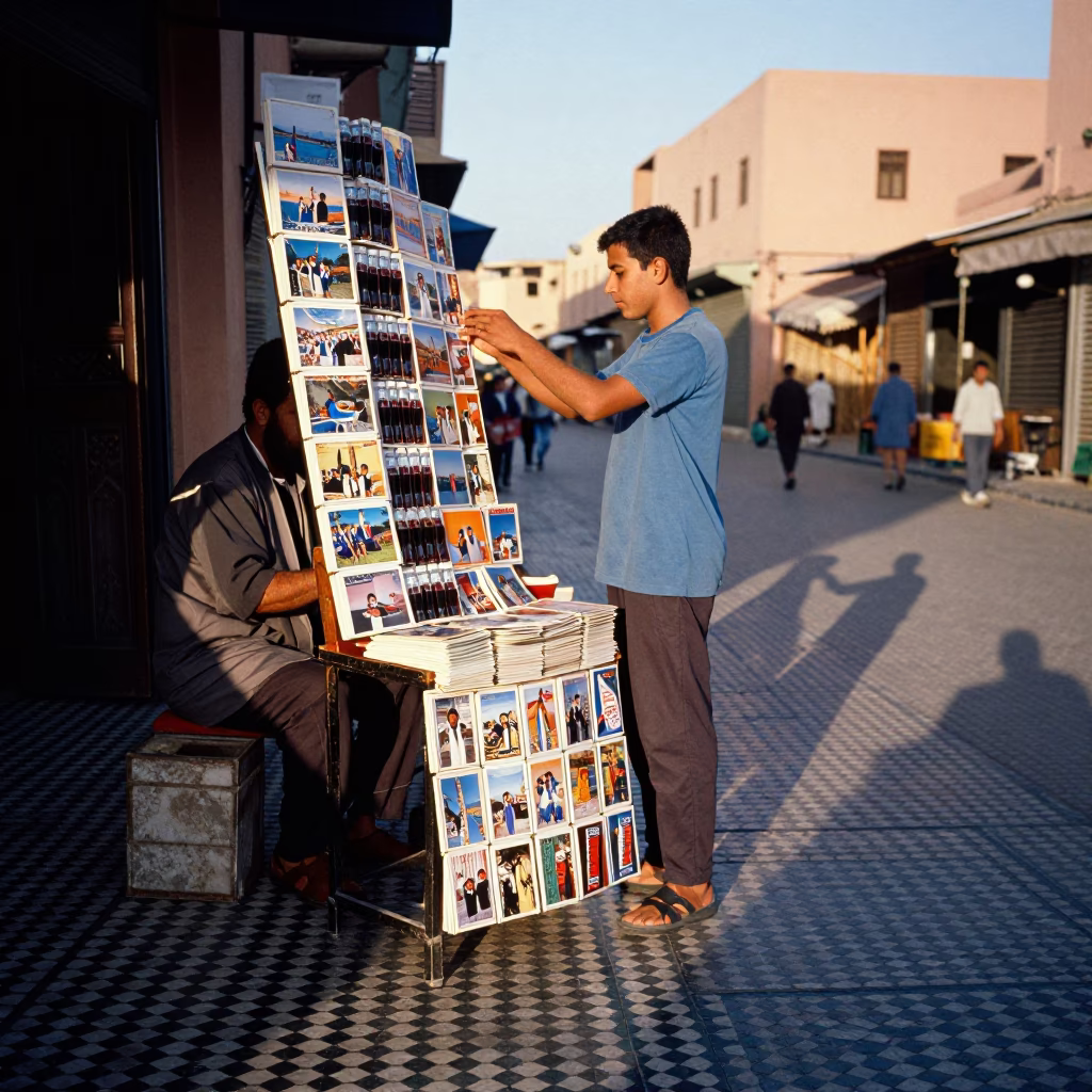 Boy at Evening Light in Marrakech in in Marrakech, Morocco