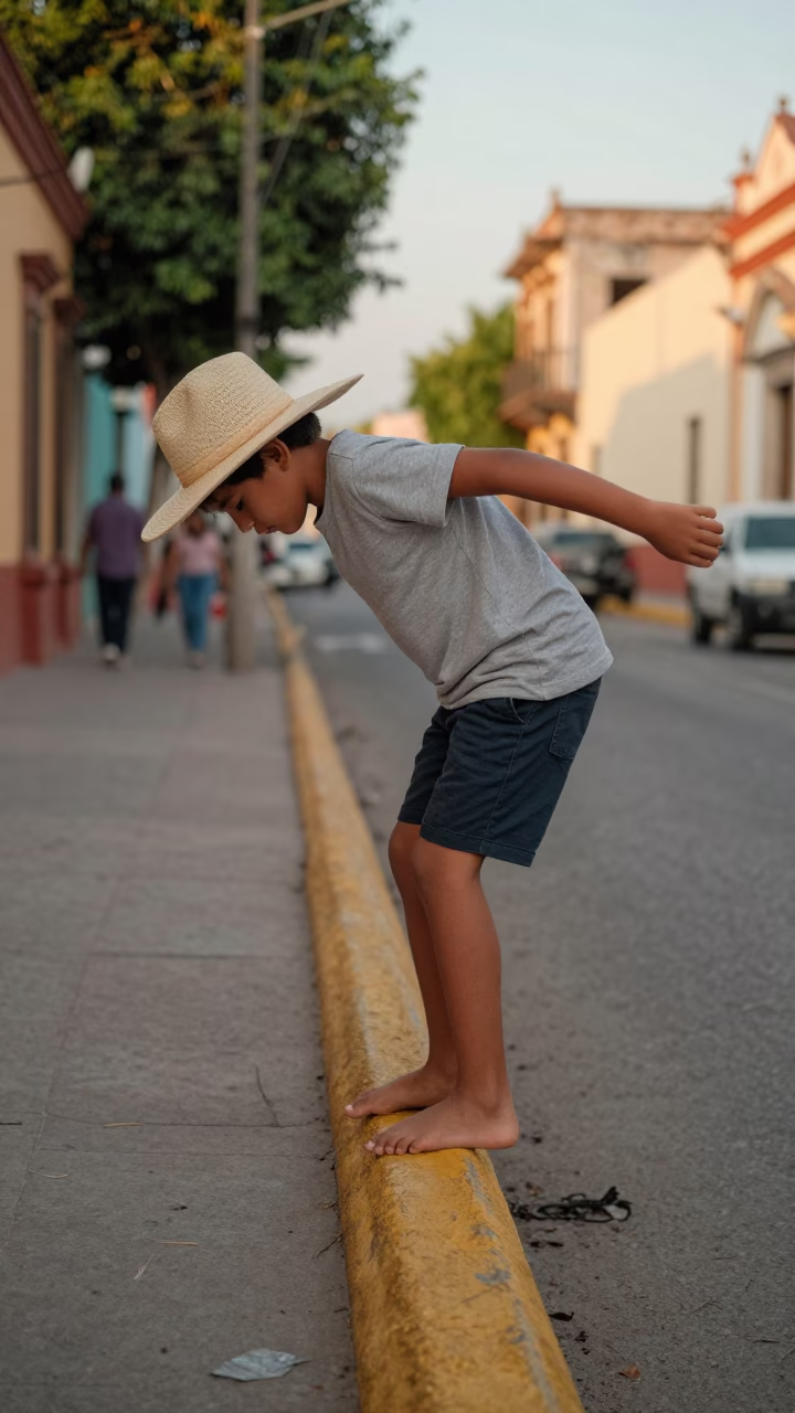 Boy Balancing in Guadalajara in in Guadalajara, Mexico