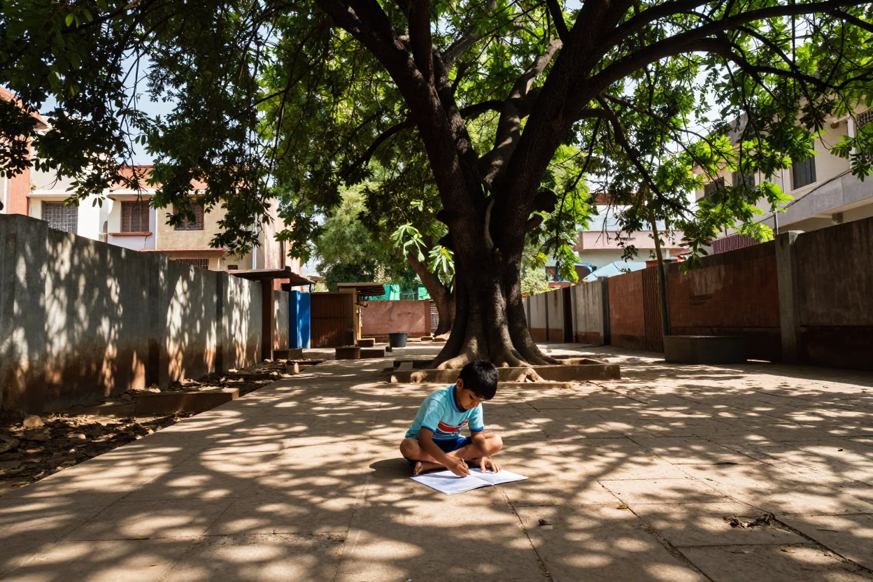 Boy Drawing in Hyderabad in in Hyderabad, India