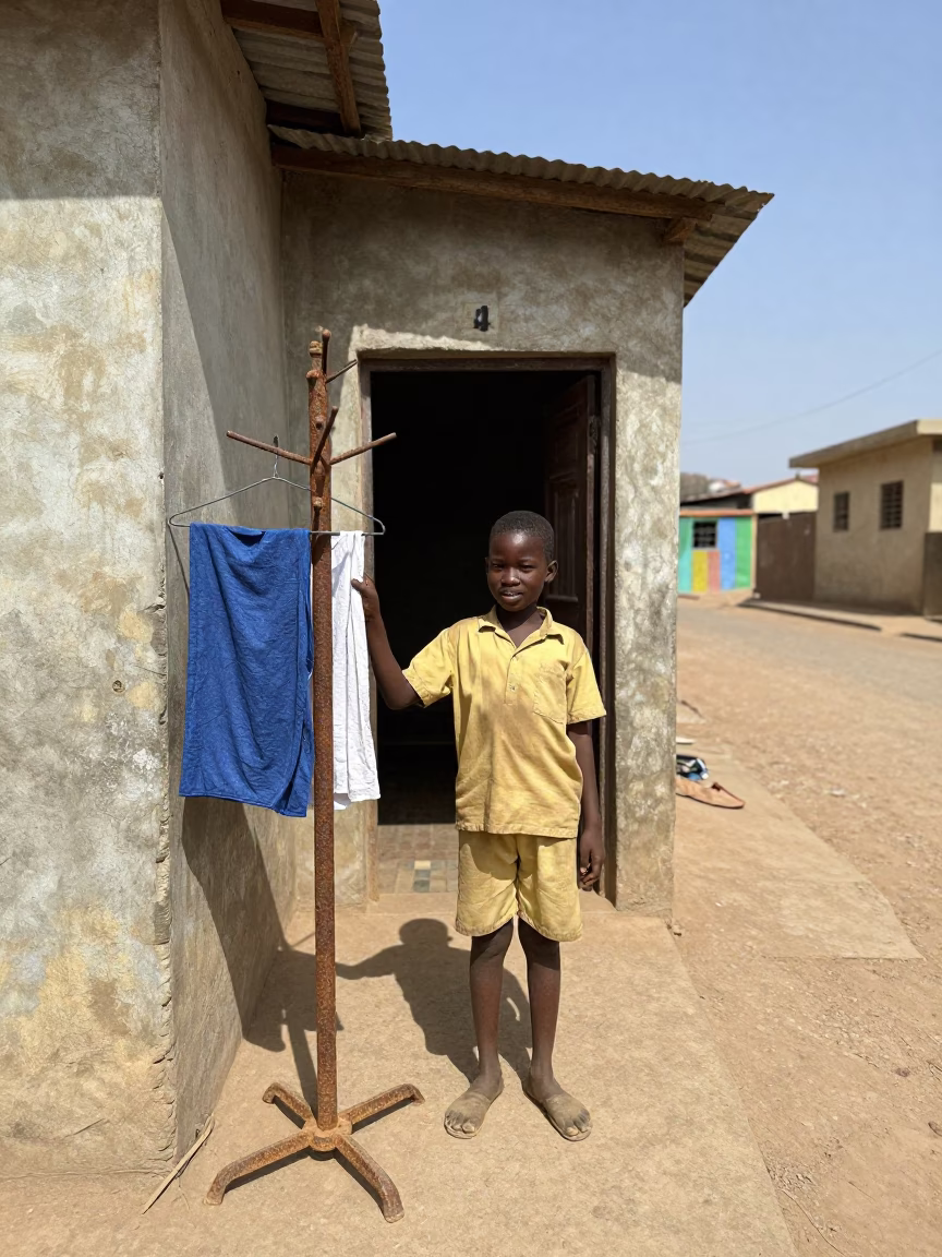 Boy in Dakar at Afternoon Light in in Dakar, Senegal