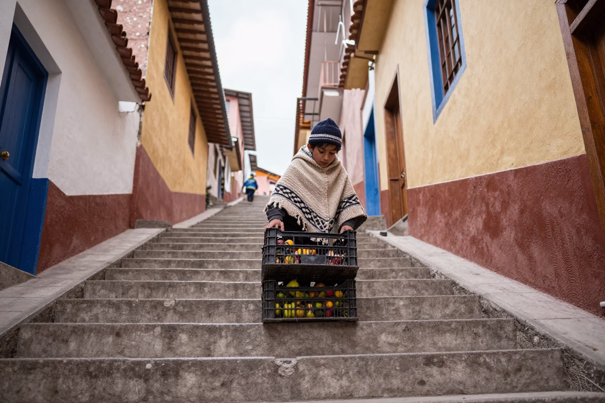 Boy in La Paz in in La Paz, Bolivia