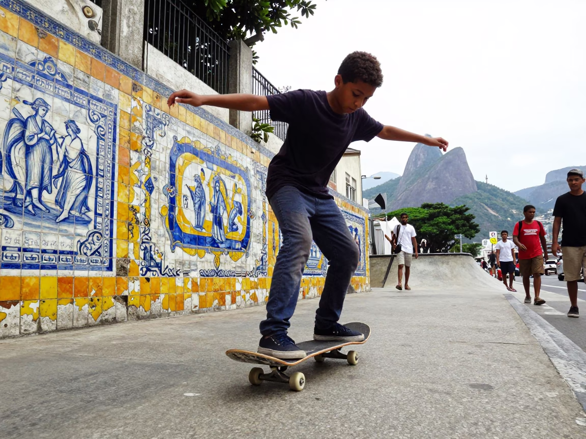 Boy in Rio De Janeiro in in Rio de Janeiro, Brazil