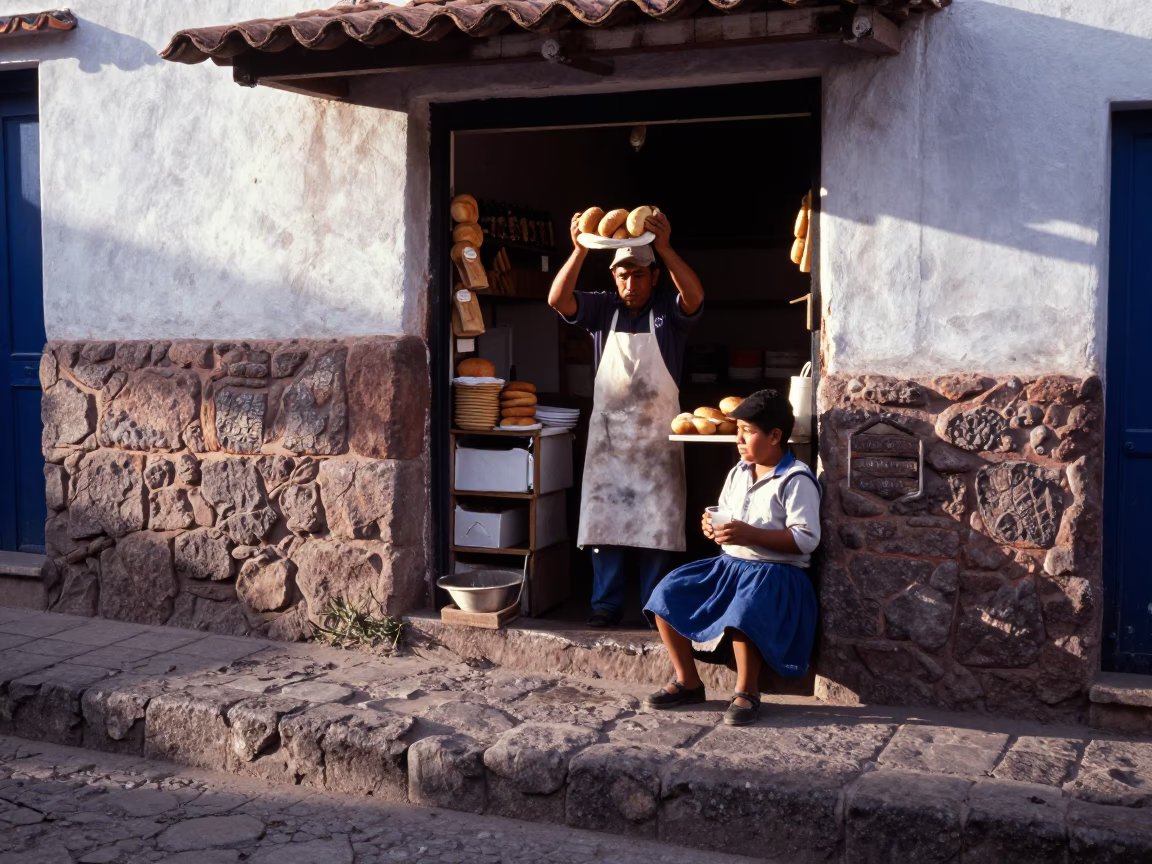 Boy just after sunrise in Cusco in in Cusco, Peru