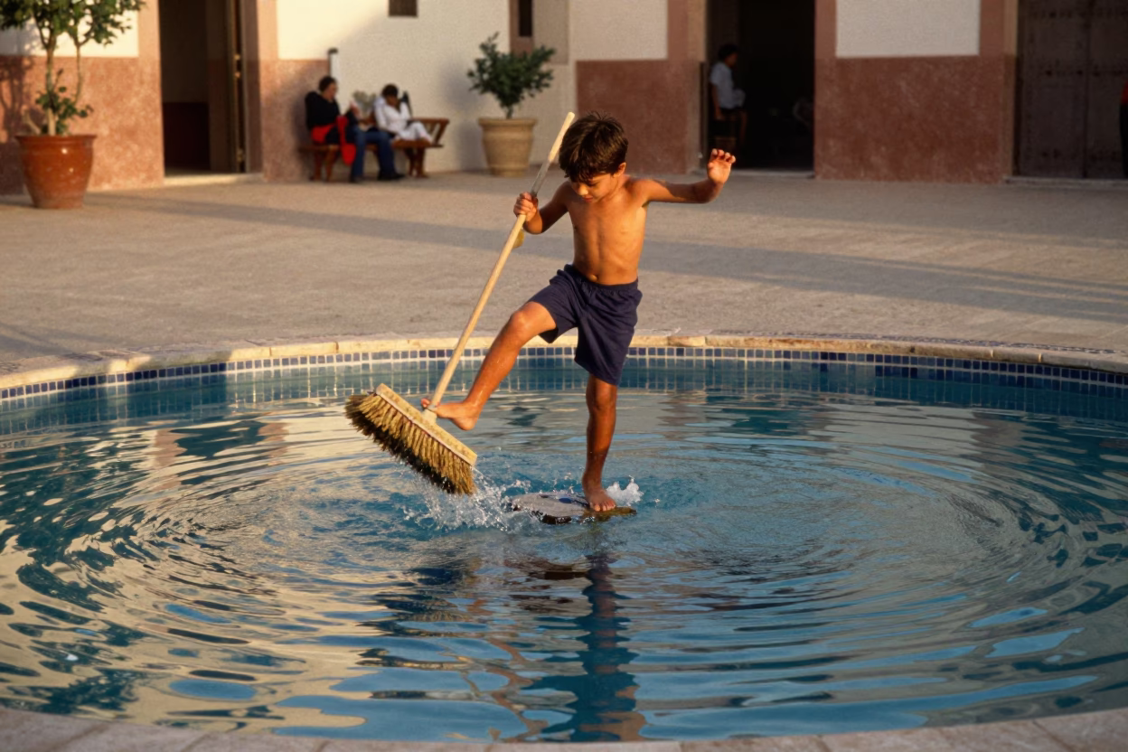 Boy Playing in Casablanca in in Casablanca, Morocco