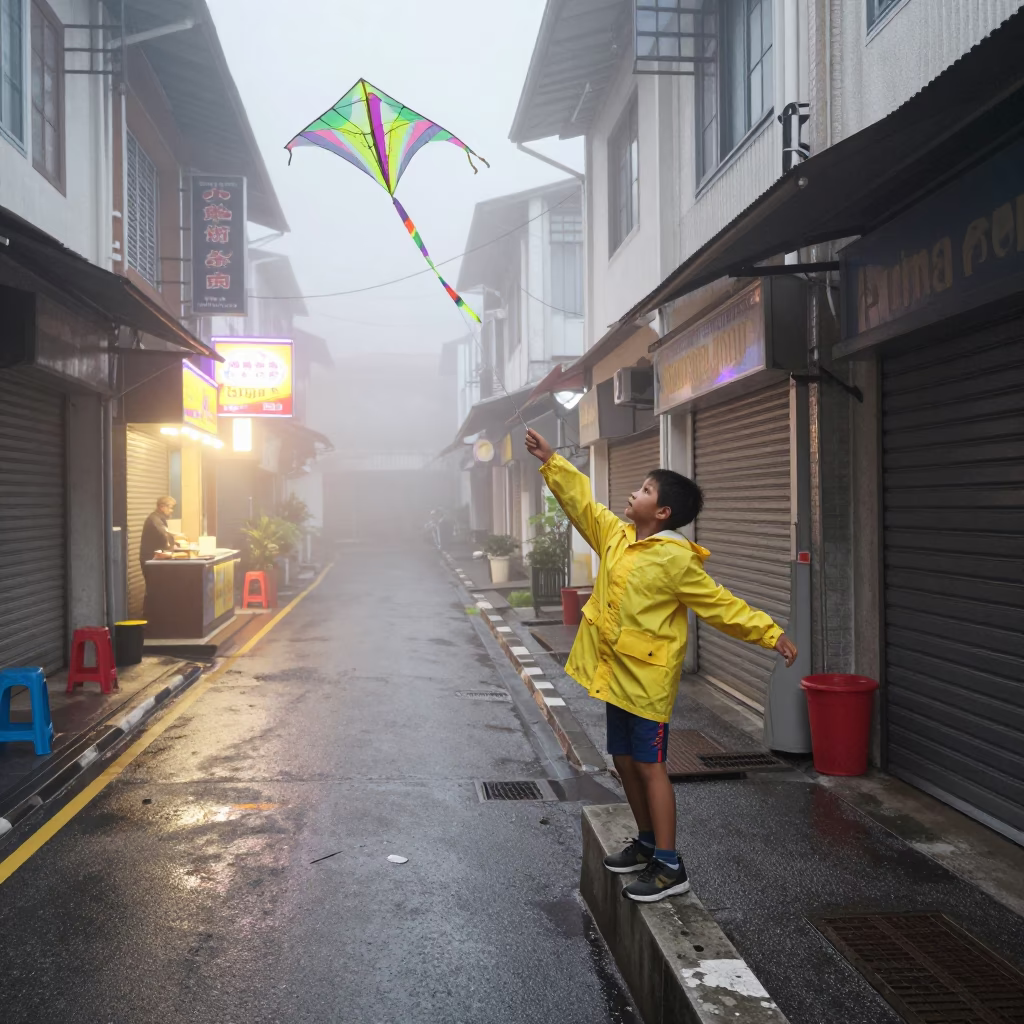 Boy Playing in Kuala Lumpur in in Kuala Lumpur, Malaysia