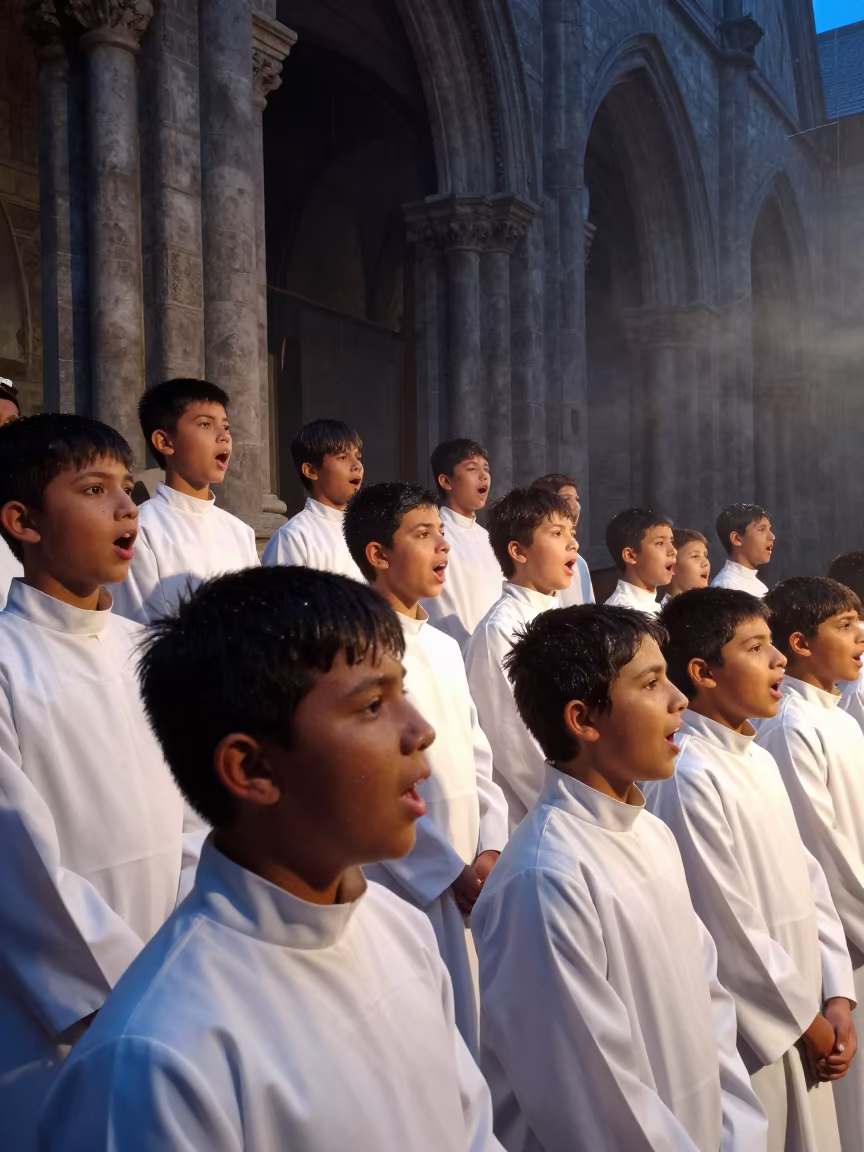 Boys Choir Singing Twilight Stage Bangalore in on a theater stage in Bangalore