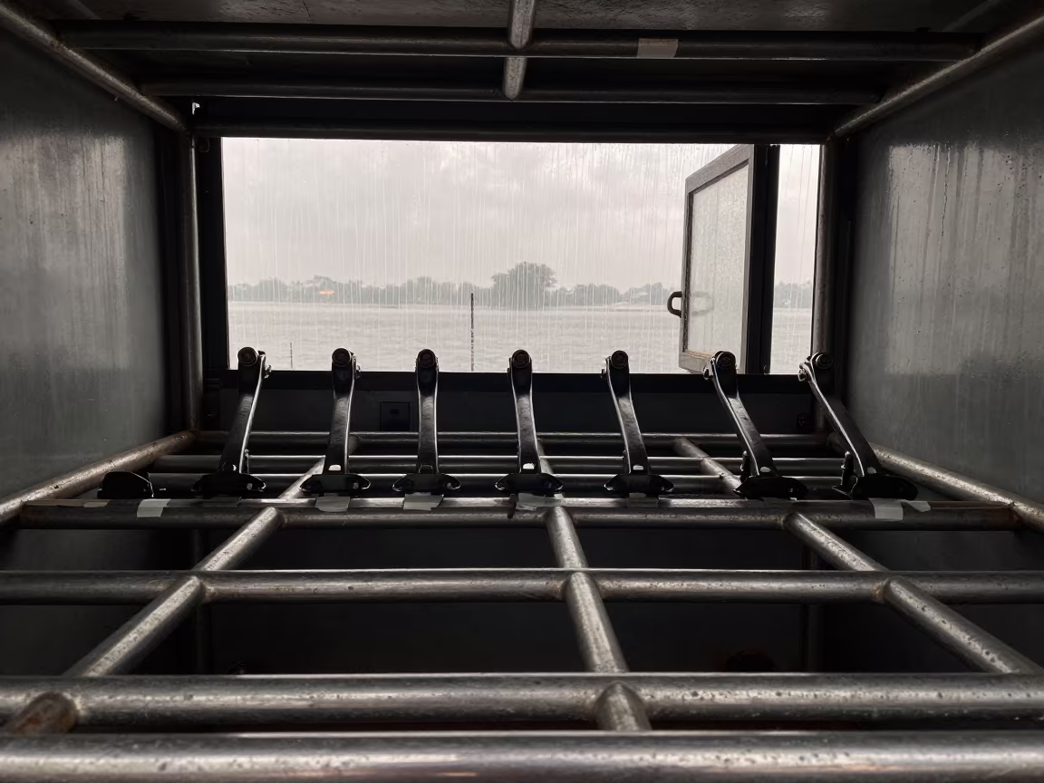 Brake Lever Row Dawn Light Dispatch Office Dadar in inside a dispatch office above the dock in Dadar, Mumbai