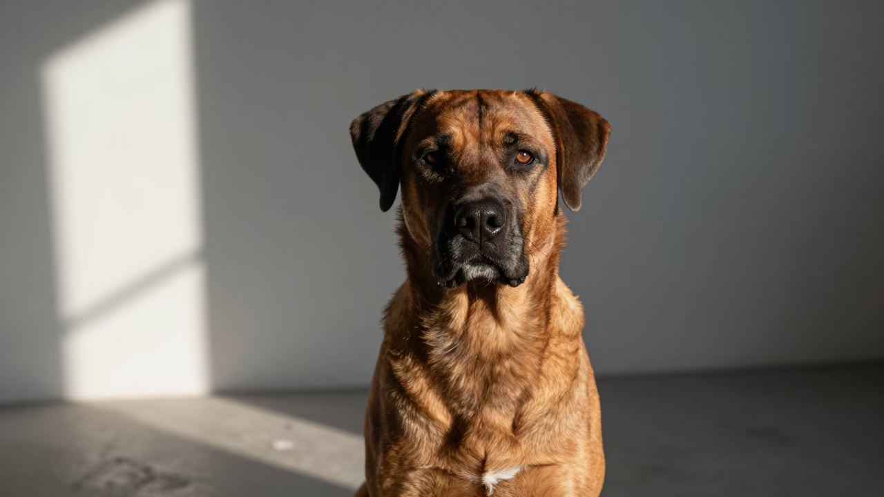 Braque du Bourbonnais Portrait in Riyadh Studio Light in in a quiet portrait studio with a plain backdrop and eye-level framing in Riyadh