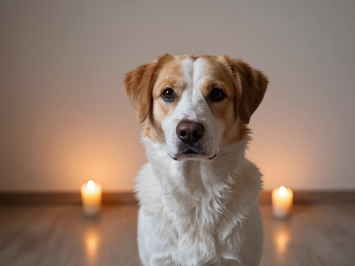Braque Saint-Germain Portrait Near Aktau in beside a plain plaster wall in soft indoor light with the animal centered in frame near Aktau