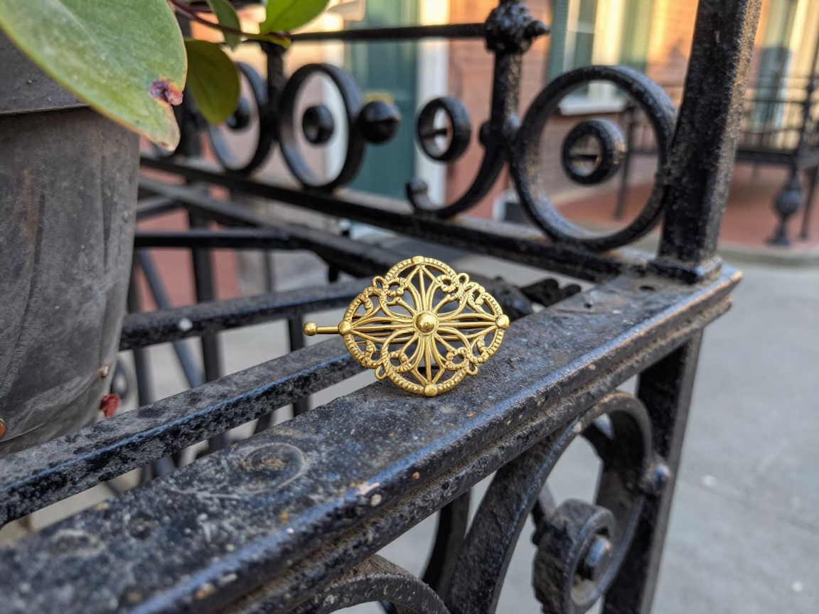 Brass Brooch in New Orleans in in New Orleans, United States