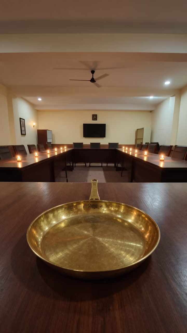 Brass Catch Pan in Karachi Armory Before Duty in inside a briefing room in Karachi