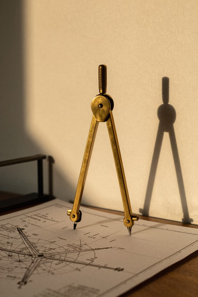 Brass Compass on Nautical Chart in Boston in on a pier railing near Back Bay, Boston