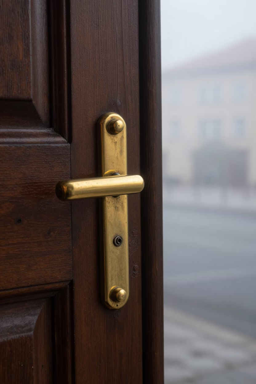 Brass Door Handle in Prague in in Prague, Czech Republic