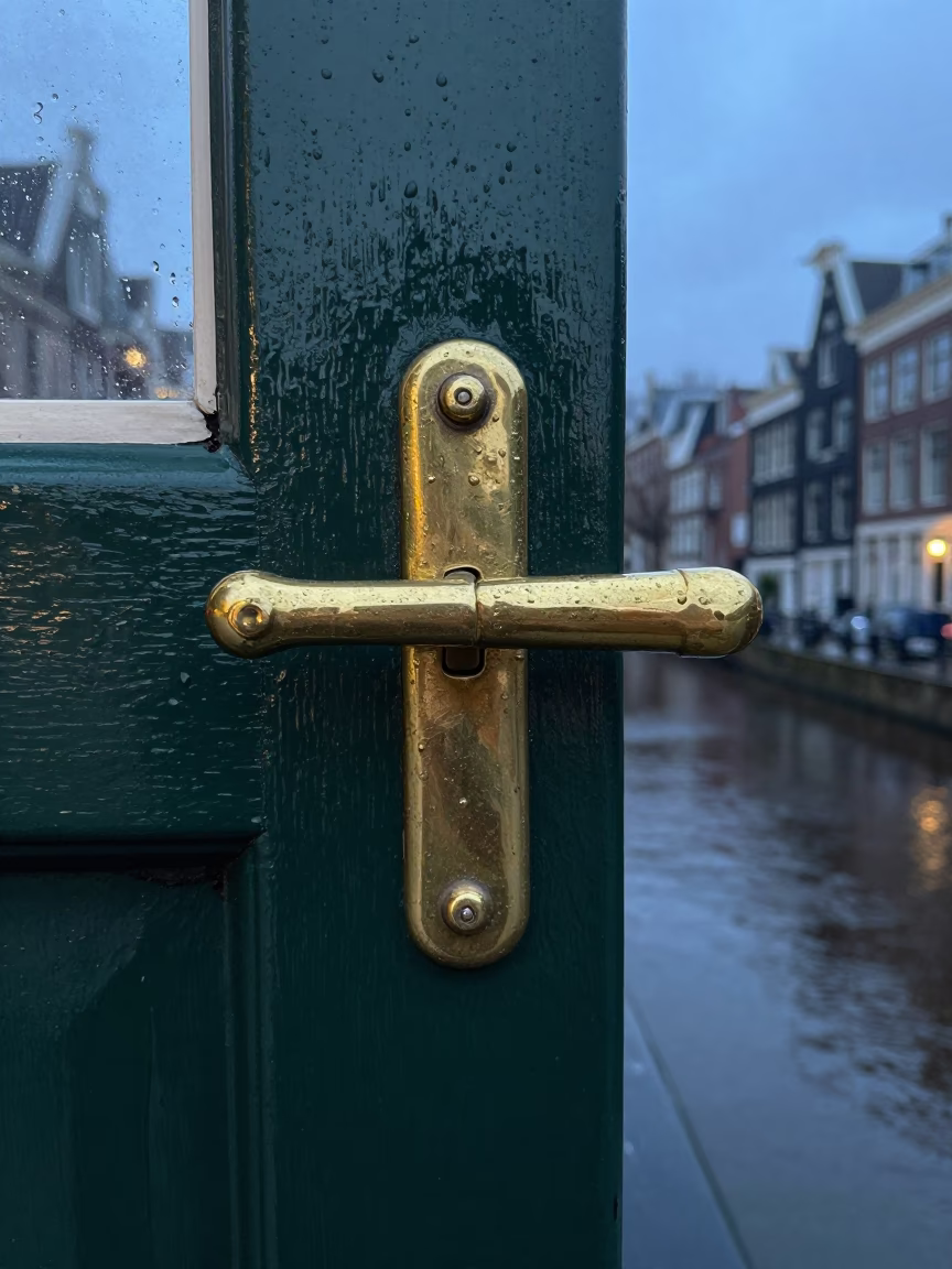Brass Door Latch in Amsterdam in in Amsterdam, Netherlands