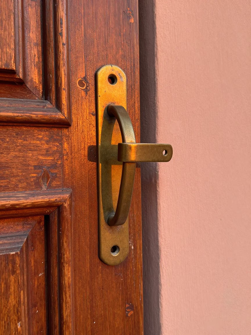 Brass Door Latch in Rome in in Rome, Italy