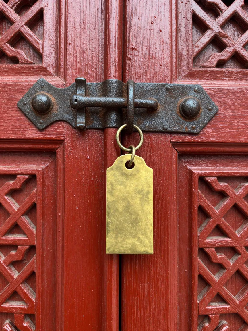 Brass Door Tag in Marrakech in in Marrakech, Morocco