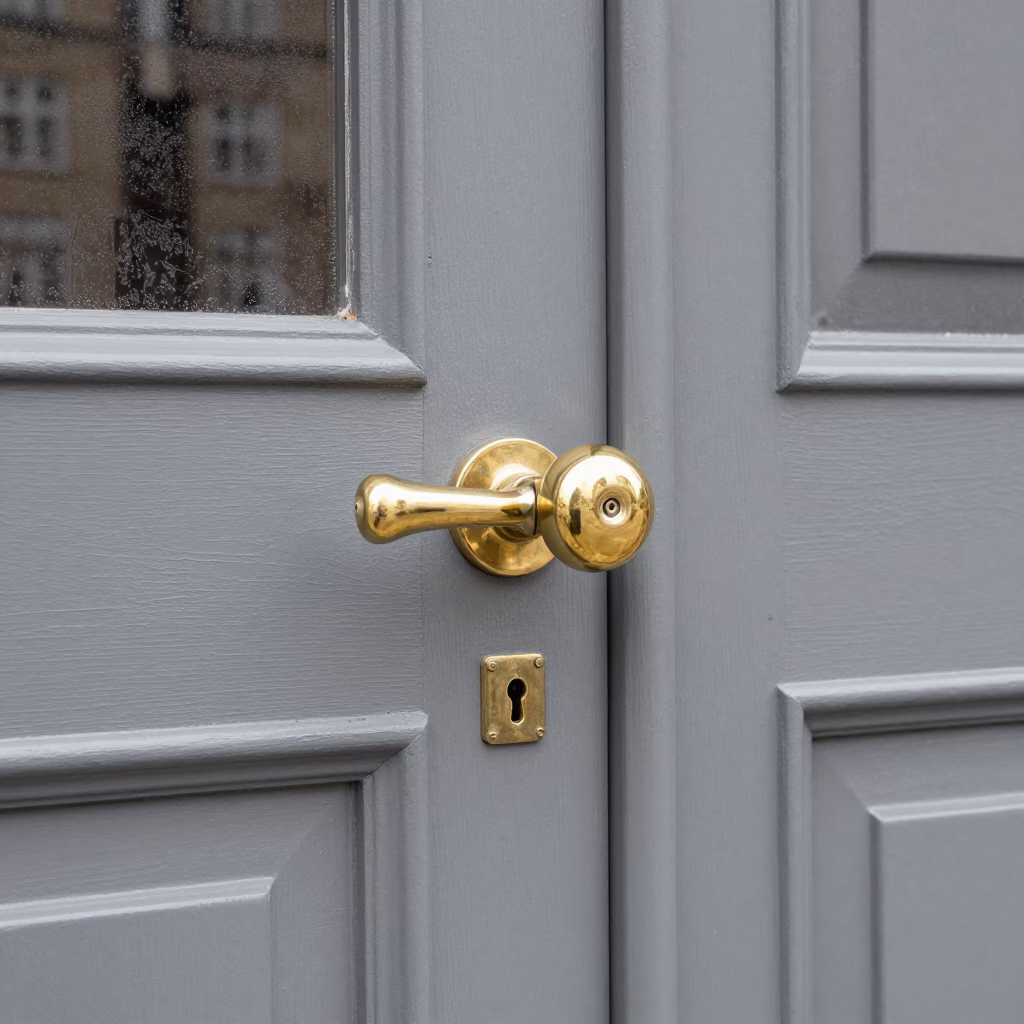 Brass Doorknob in Copenhagen in in Copenhagen, Denmark