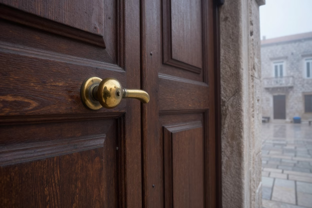 Brass Doorknob in Dubrovnik in in Dubrovnik, Croatia
