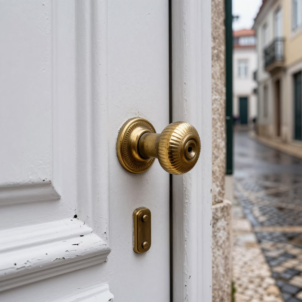 Brass Doorknob in Lisbon in in Lisbon, Portugal