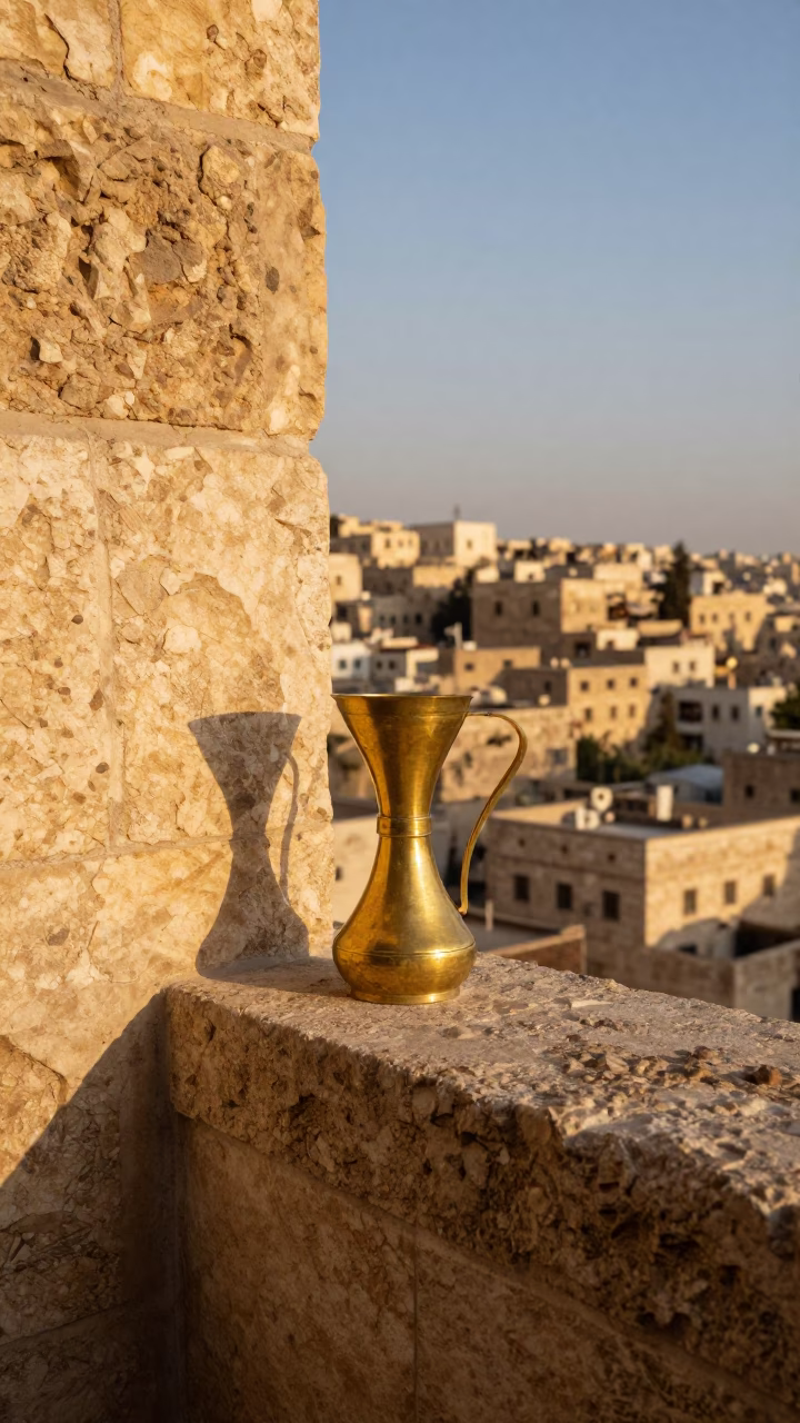 Brass Drinking Vessel in Amman in in Amman, Jordan
