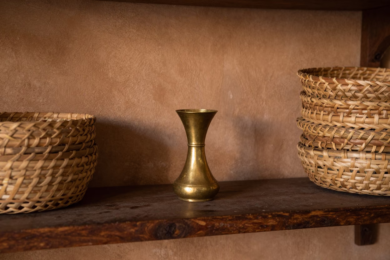 Brass Drinking Vessel in Fez in in Fez, Morocco