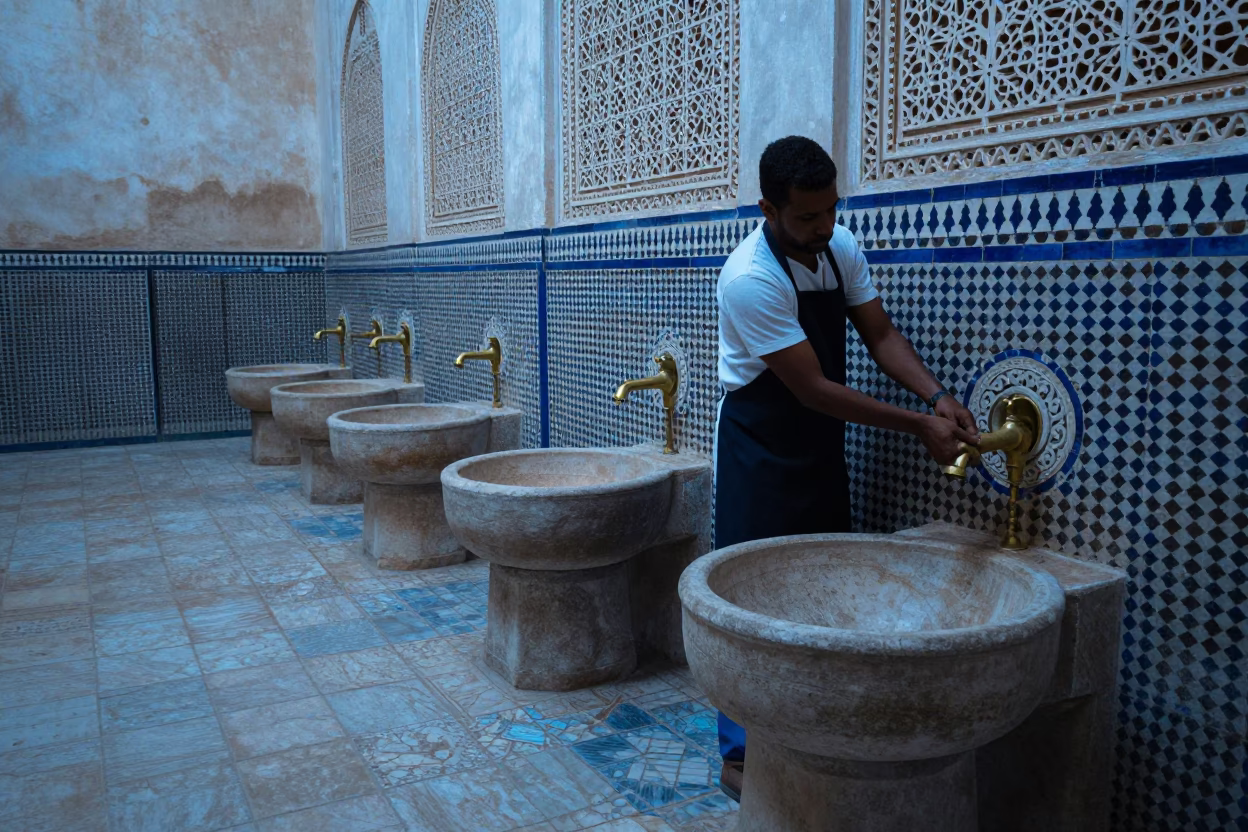 Brass Faucet in Casablanca in in Casablanca, Morocco