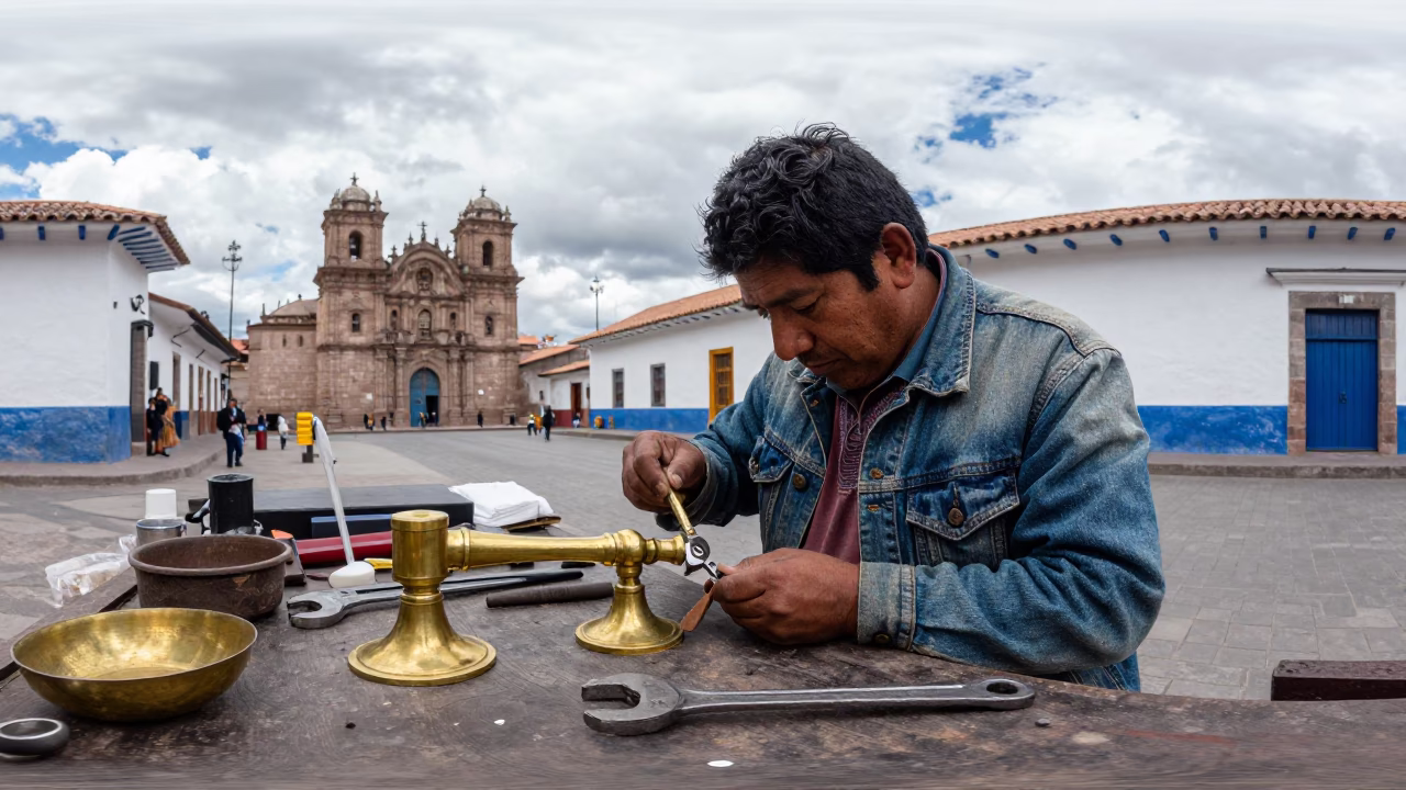 Brass Fixture in Cusco in in Cusco, Peru