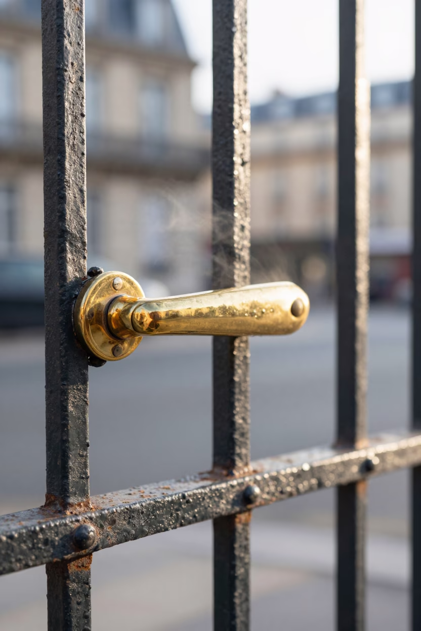 Brass Gate Handle in Paris in in Paris, France