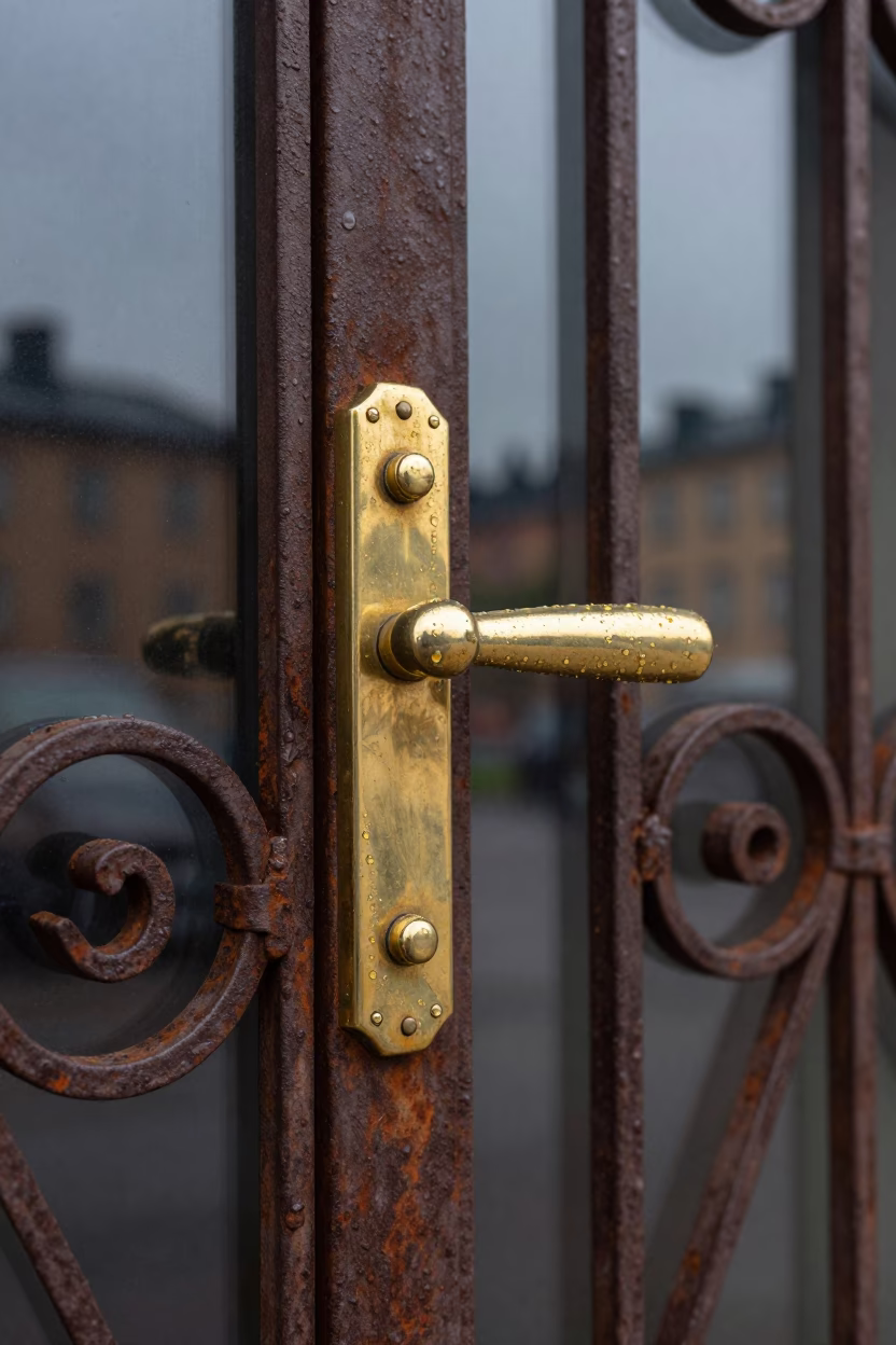 Brass Gate Handle in Stockholm in in Stockholm, Sweden