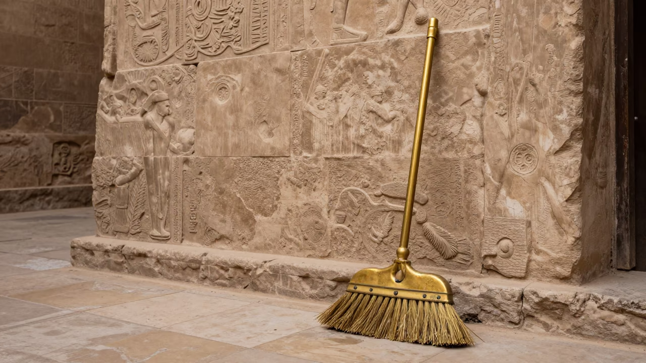 Brass-handled Broom in Luxor in in Luxor, Egypt