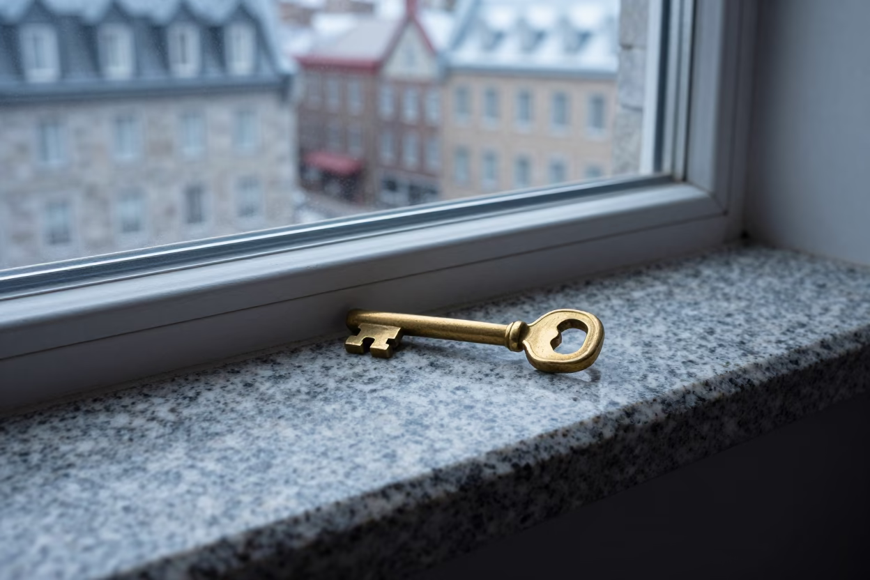 Brass Key Blank in Quebec City in in Quebec City, Canada