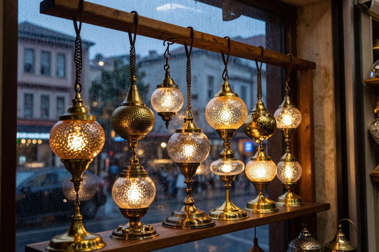 Brass Lamps in Istanbul in in Istanbul, Turkey