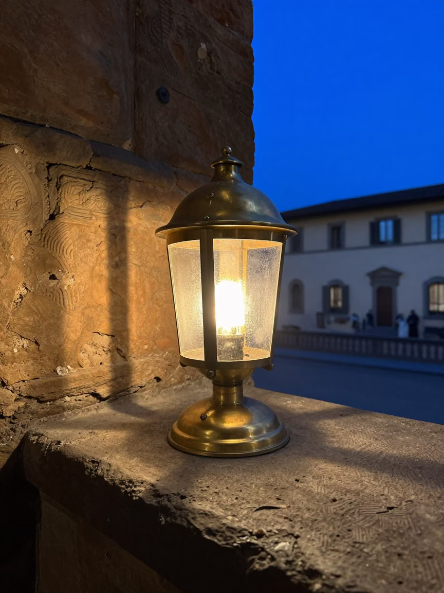 Brass Lantern in Florence in in Florence, Italy
