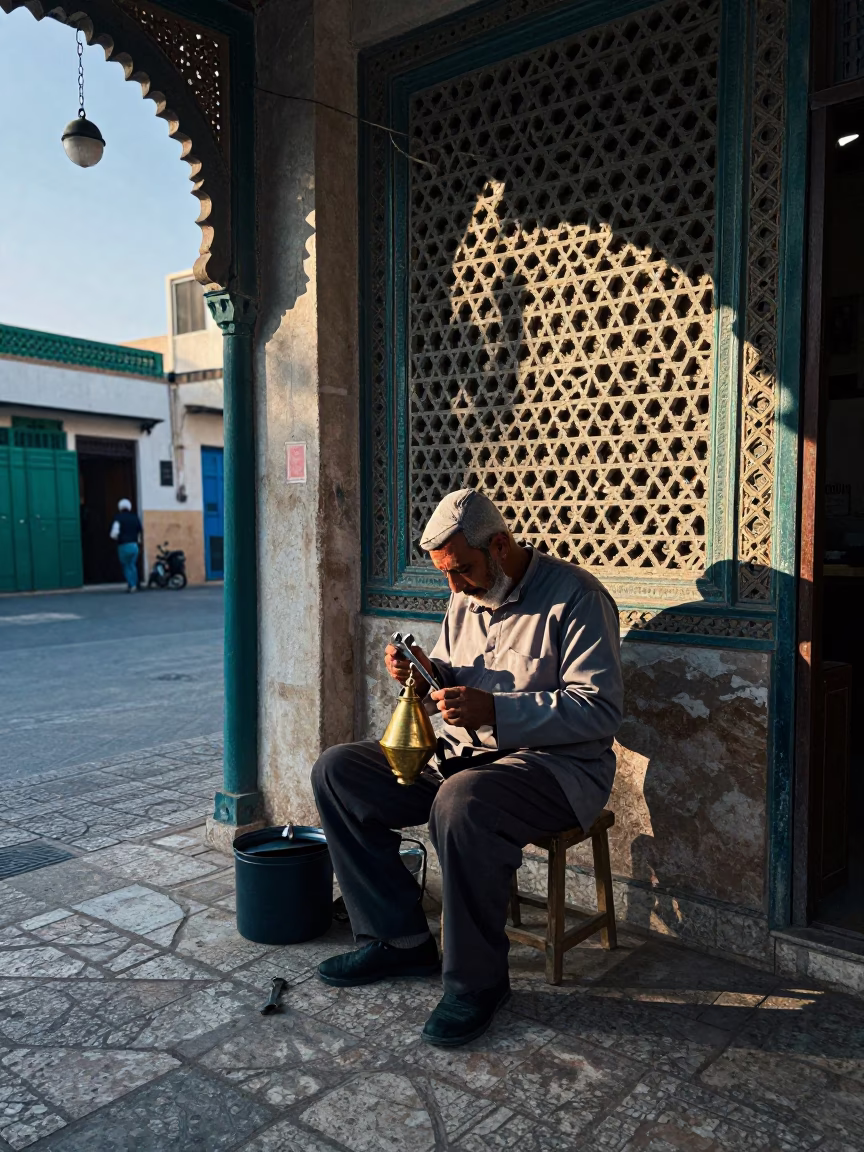 Brass Lantern in Tunis in in Tunis, Tunisia