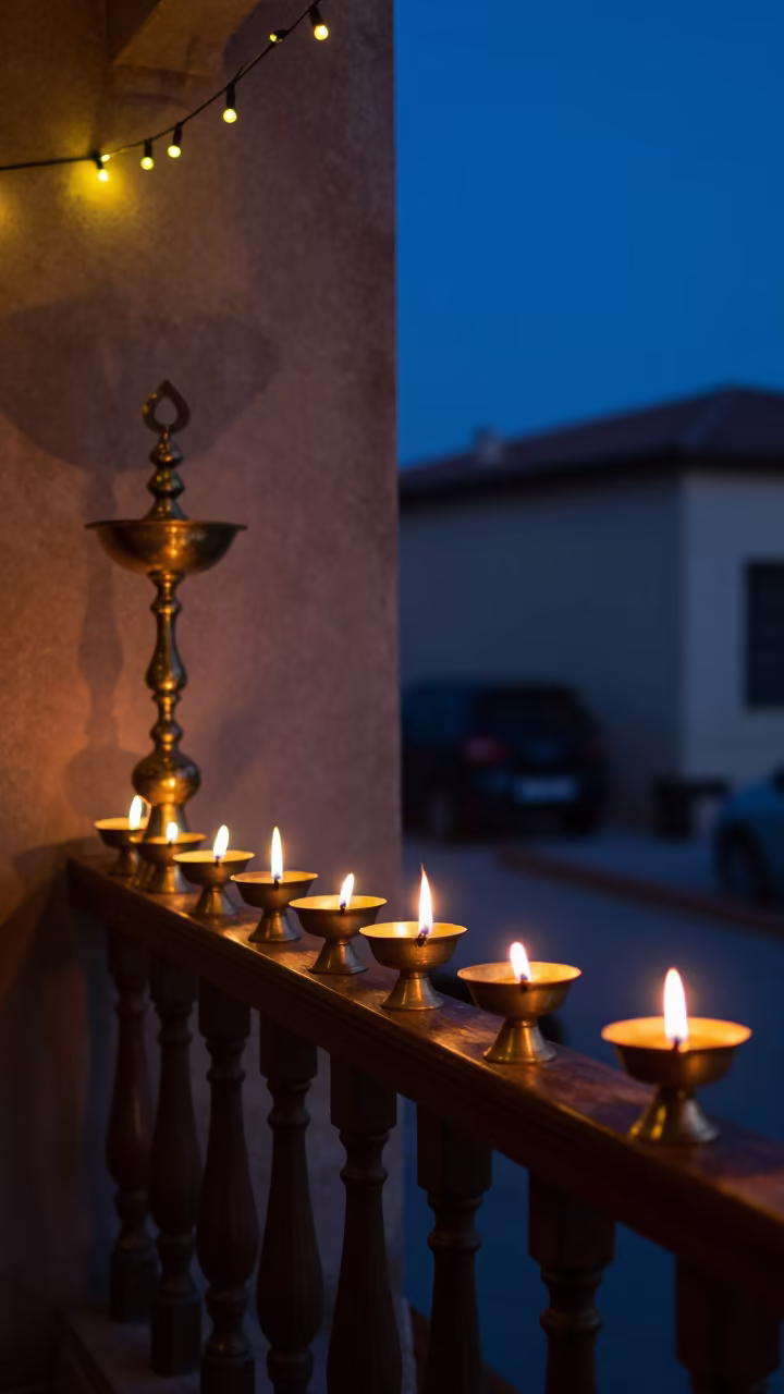 Brass Oil Lamp on Pier Railing Alexandria in on a pier railing near Alexandria