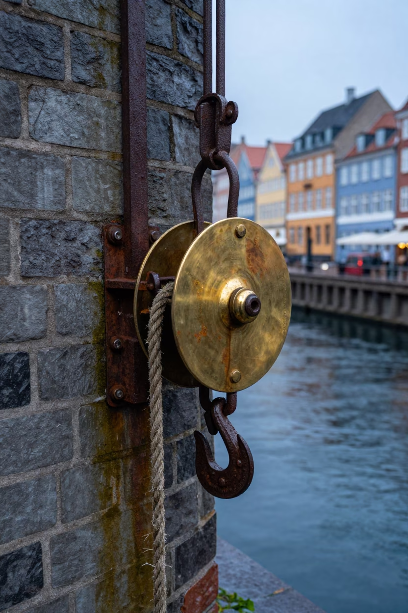 Brass Pulley in Copenhagen in in Copenhagen, Denmark
